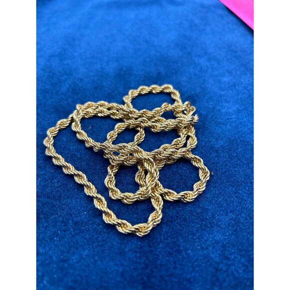Vintage Monet 24" Gold Plated Rope Chain Necklace - Picture 1 of 4